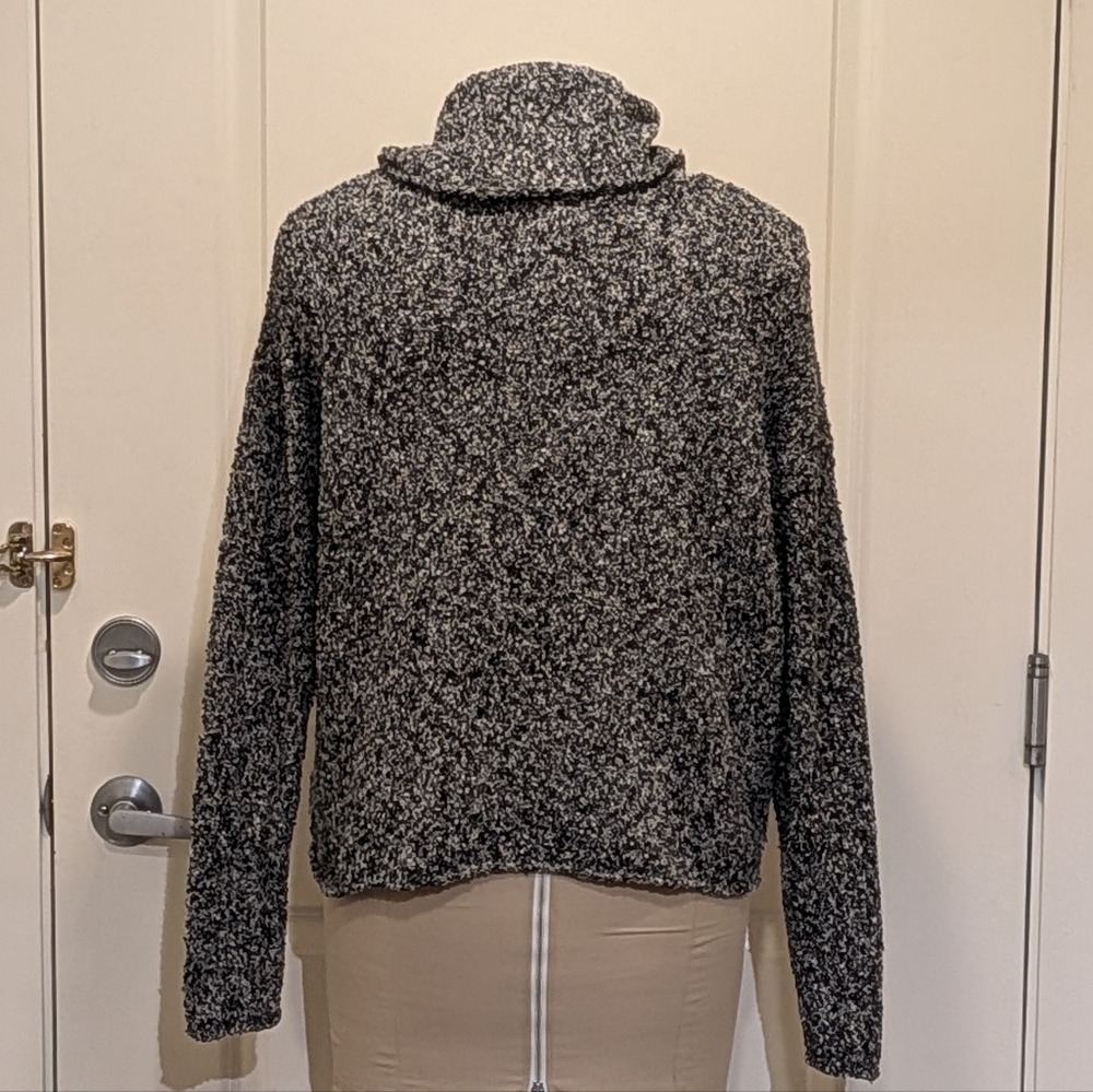 EUC Ady P 1X Black and White Marled Stretch Knit Turtleneck Sweater - Picture 4 of 6